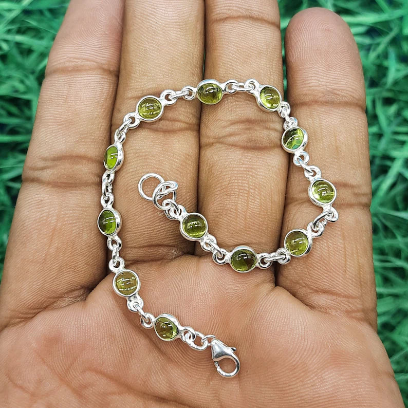 Peridot Bracelet (925 Sterling Silver)