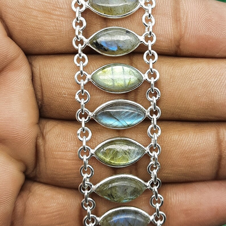 Labradorite Eye Bracelet (925 Sterling Silver)
