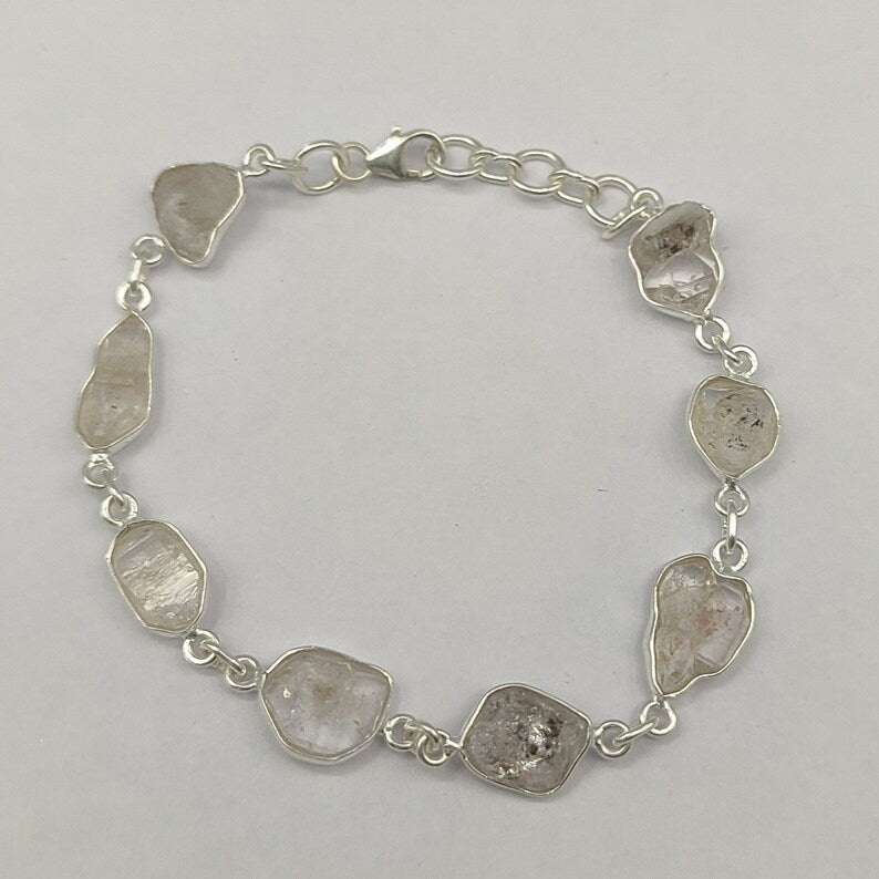 Herkimer Diamond Bracelet (925 Sterling Silver)