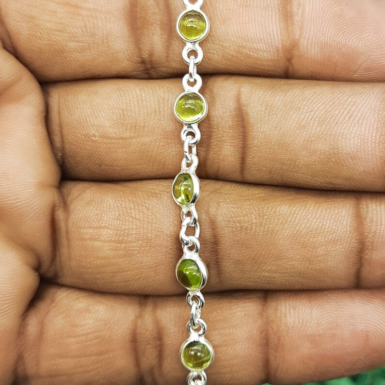 Peridot Bracelet (925 Sterling Silver)