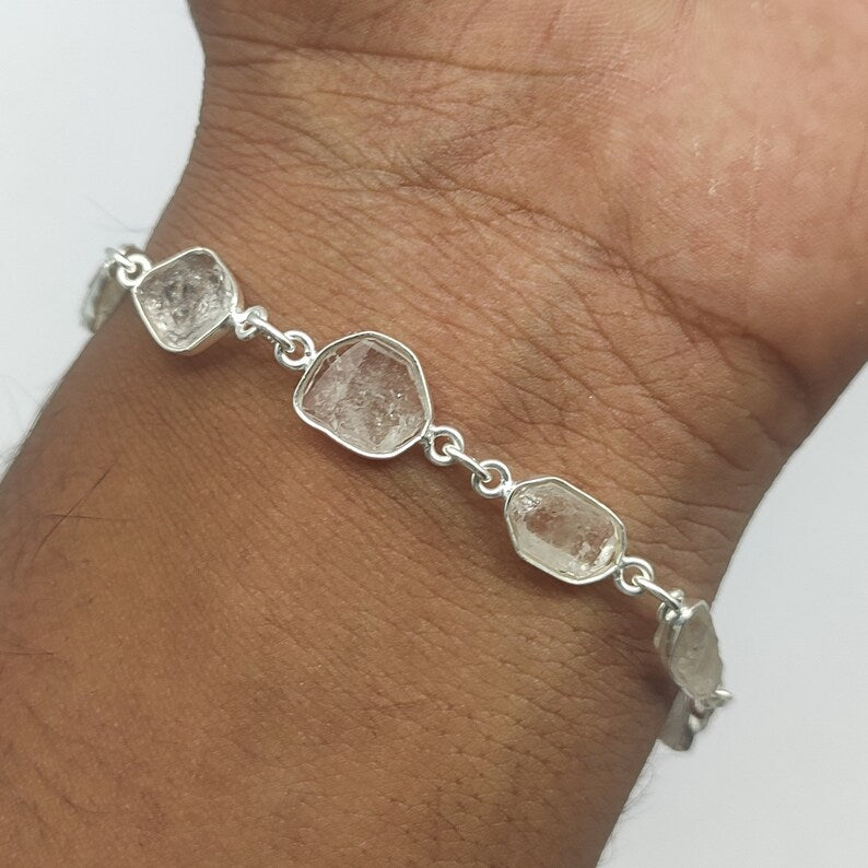 Herkimer Diamond Bracelet (925 Sterling Silver)