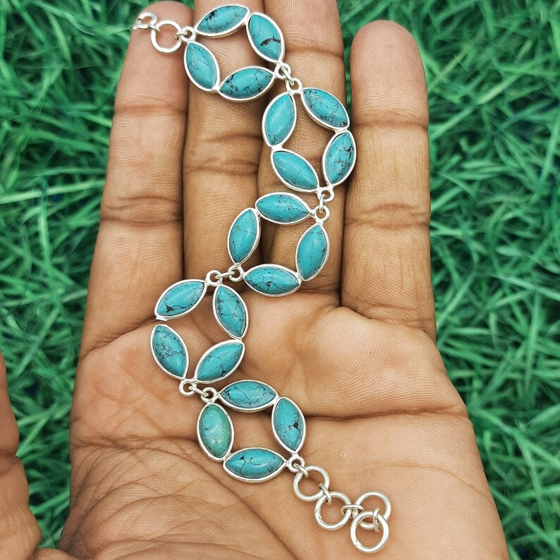 Turquoise Multi Bracelet (925 Sterling Silver)
